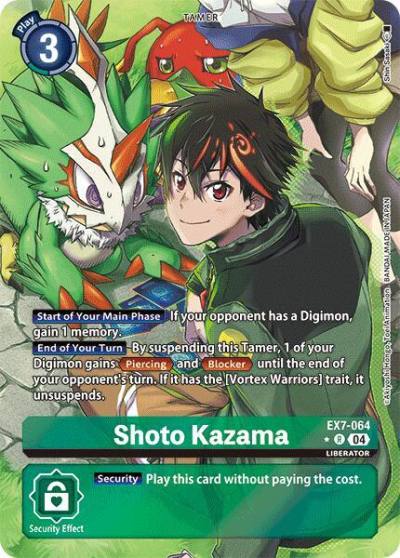 Shoto Kazama Alternate Art EX7-064 R Digimon LIBERATOR Digimon card