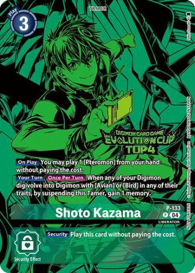 Shoto Kazama August 2024 Evolution Cup Top 4 P-133 P Digimon Promotion Cards Digimon card