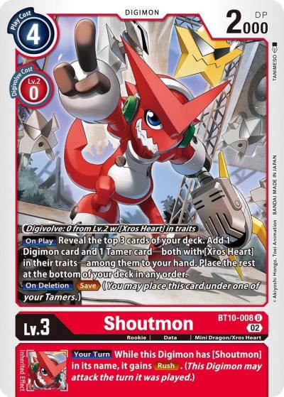 Shoutmon BT10-008 U Xros Encounter Digimon card