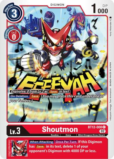 Shoutmon BT12-008 C Across Time Digimon card