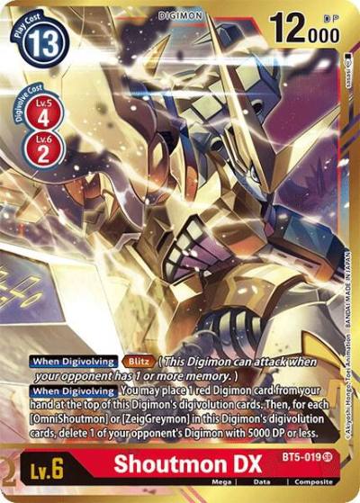 Shoutmon DX Alternate Art BT5-019 SR Battle of Omni Digimon card