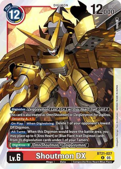 Shoutmon DX BT21-027 R World Convergence Digimon card
