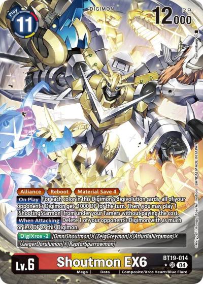 Shoutmon EX6 Alternate Art BT19-014 SR Release Special Booster 2.5 Digimon card