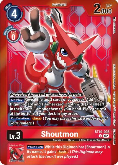 Shoutmon Event Pack 5 BT10-008 U Xros Encounter Digimon card