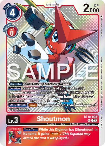Shoutmon Exceed Apocalypse Pre Release Winner BT10-008 U Exceed Apocalypse Pre-Release Cards Digimon card