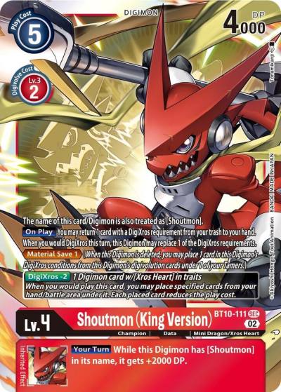 Shoutmon King Version BT10-111 SEC Xros Encounter Digimon card