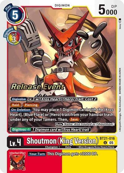 Shoutmon King Version BT21-016 U World Convergence Release Event Cards Digimon card