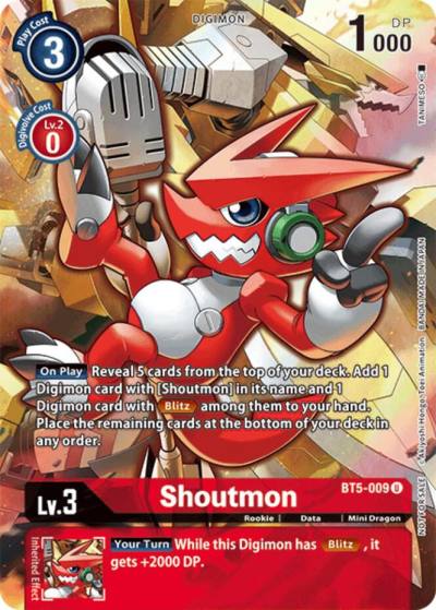 Shoutmon Tamers Evolution Box 2 BT5-009 U Battle of Omni Digimon card