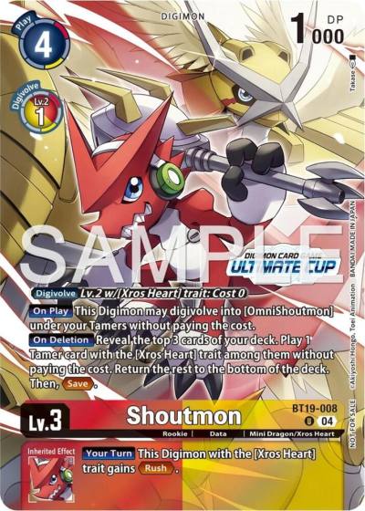 Shoutmon Ultimate Cup 25 26 Season 1 BT19-008 U Release Special Booster 2.5 Digimon card