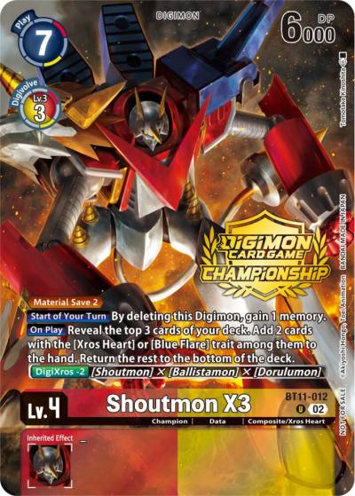 Shoutmon X3 Championship 2023 Tamers Pack BT11-012 U Dimensional Phase Digimon card