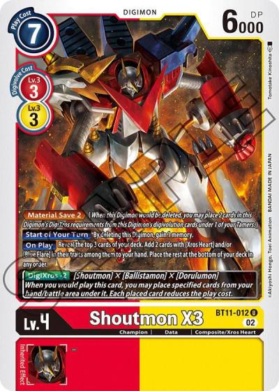 Shoutmon X3 Foil BT11-012 U Dimensional Phase Digimon card