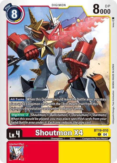 Shoutmon X4 BT19-010 C Release Special Booster 2.5 Digimon card