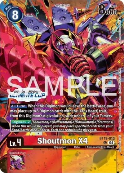 Shoutmon X4 Ultimate Cup 25 26 Season 1 BT19-010 C Release Special Booster 2.5 Digimon card