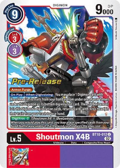 Shoutmon X4B BT10-012 U Xros Encounter Pre-Release Cards Digimon card