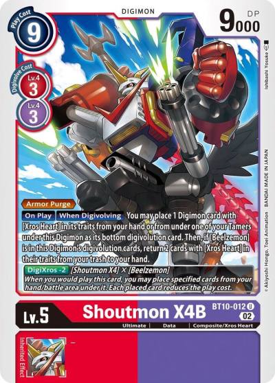 Shoutmon X4B BT10-012 U Xros Encounter Digimon card