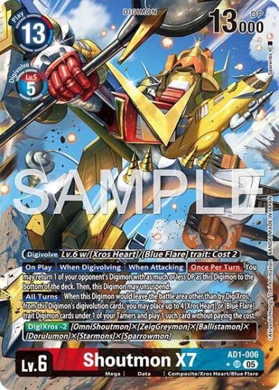 Shoutmon X7 Alternate Art AD1-006 SR Advanced Booster Digimon Generation Digimon card