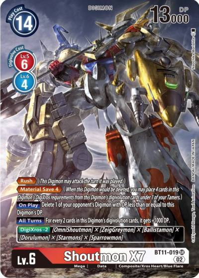Shoutmon X7 Alternate Art BT11-019 SR Dimensional Phase Digimon card