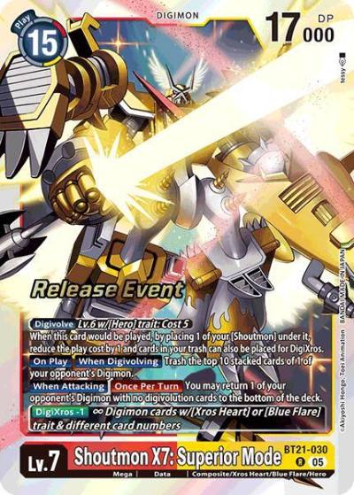 Shoutmon X7 Superior Mode BT21-030 R World Convergence Release Event Cards Digimon card