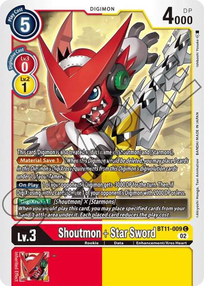 Shoutmon plus Star Sword BT11-009 C Dimensional Phase Digimon card