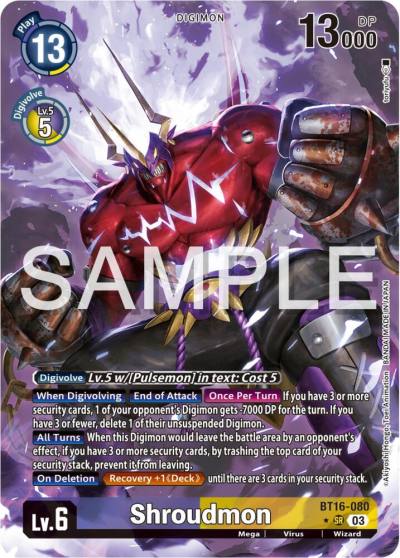 Shroudmon Alternate Art BT16-080 SR Beginning Observer Digimon card