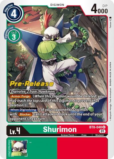 Shurimon BT8-048 U New Awakening Pre-Release Cards Digimon card