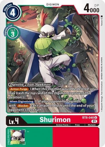 Shurimon BT8-048 U New Awakening Digimon card