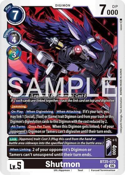 Shutmon BT25-072 R Dual Revolution Digimon card