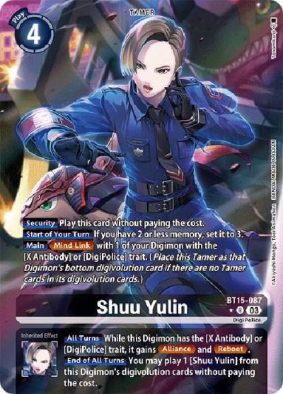 Shuu Yulin Alternate Art BT15-087 R Exceed Apocalypse Digimon card