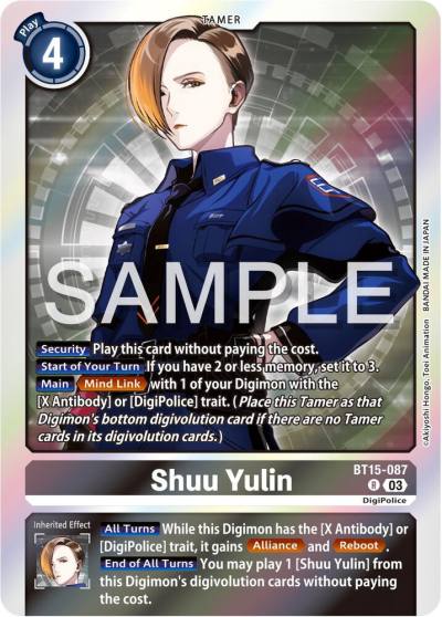 Shuu Yulin BT15-087 R Exceed Apocalypse Digimon card