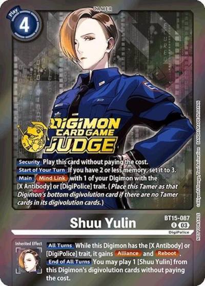 Shuu Yulin Judge Pack 6 BT15-087 R Exceed Apocalypse Digimon card