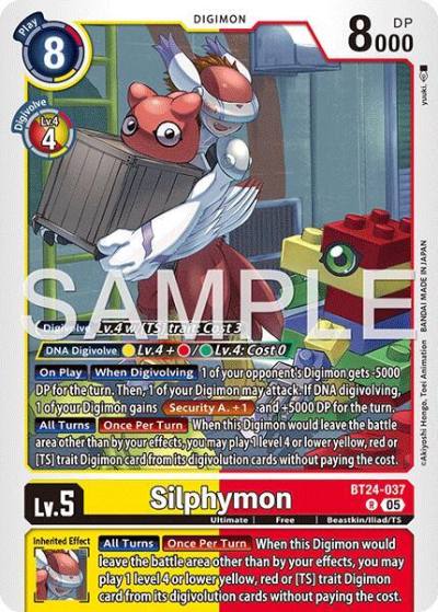 Silphymon BT24-037 R Time Stranger Digimon card