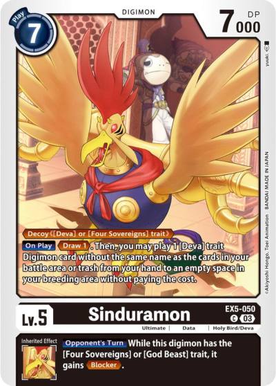 Sinduramon EX5-050 C Animal Colosseum Digimon card
