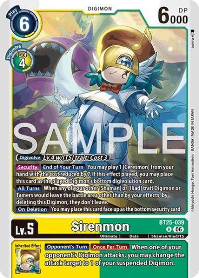 Sirenmon BT25-039 R Dual Revolution Digimon card