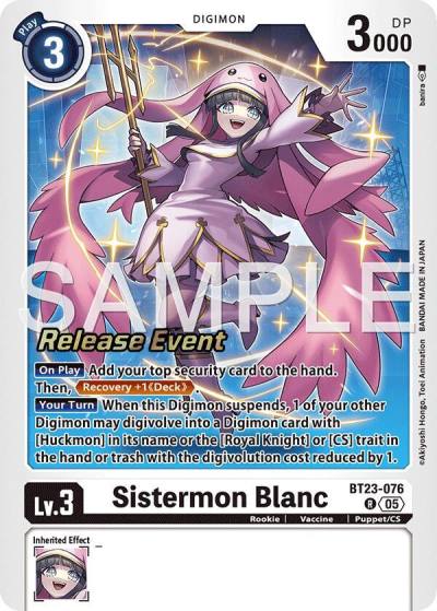 Sistermon Blanc BT23-076 R Hackers' Slumber Release Event Cards Digimon card