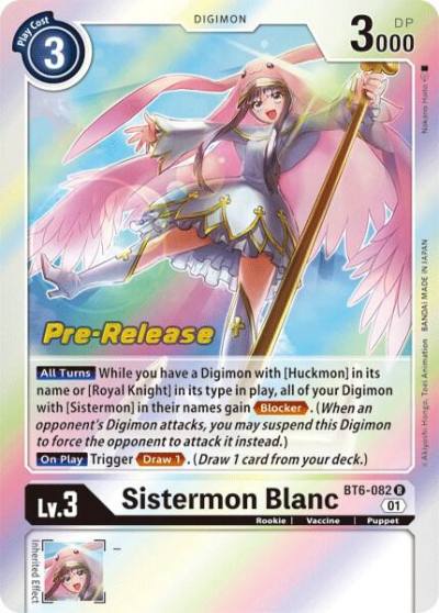 Sistermon Blanc BT6-082 R Double Diamond Pre-Release Cards Digimon card