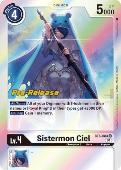 Sistermon Ciel BT6-084 R Double Diamond Pre-Release Cards Digimon card