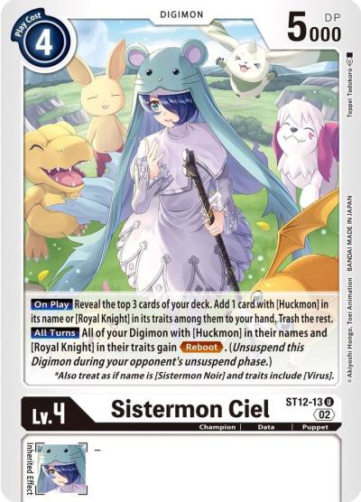 Sistermon Ciel ST12-13 U Starter Deck 12: Jesmon Digimon card