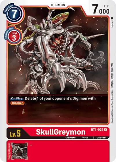 SkullGreymon BT1-023 R Release Special Booster 1.0 Digimon card