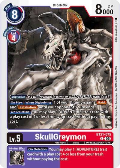 SkullGreymon BT21-075 C World Convergence Digimon card