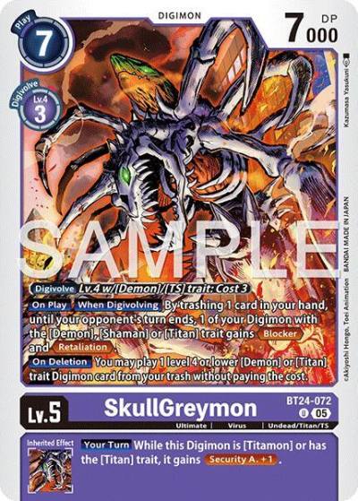 SkullGreymon BT24-072 U Time Stranger Digimon card