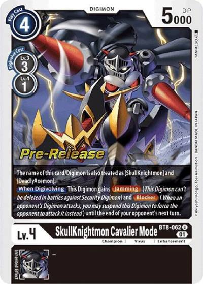 SkullKnightmon Cavalier Mode BT8-062 U New Awakening Pre-Release Cards Digimon card