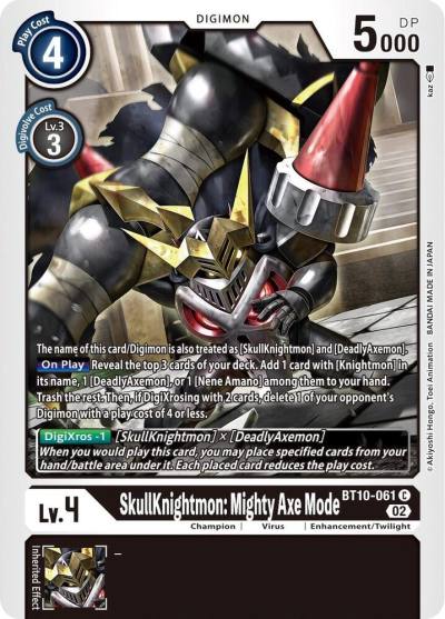 SkullKnightmon Mighty Axe Mode BT10-061 C Xros Encounter Digimon card