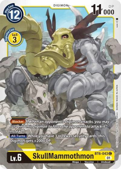 SkullMammothmon BT6-043 C Double Diamond Digimon card