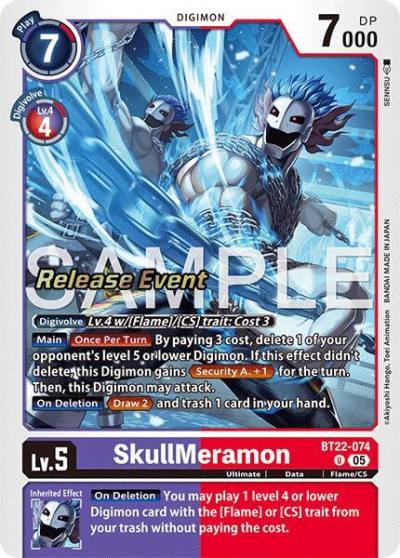 SkullMeramon BT22-074 U Cyber Eden Release Event Cards Digimon card