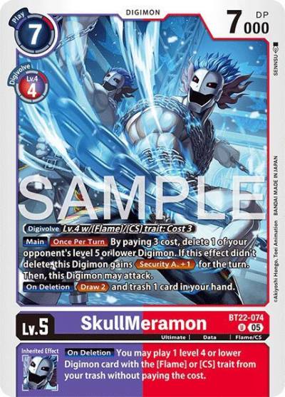 SkullMeramon BT22-074 U Cyber Eden Digimon card