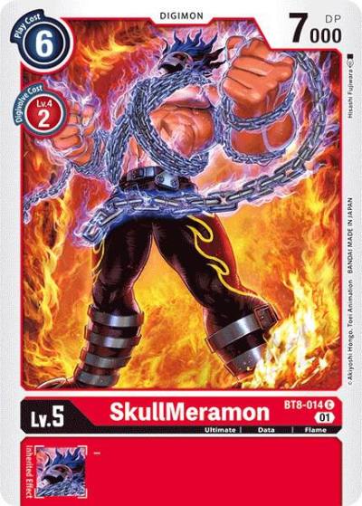 SkullMeramon BT8-014 C New Awakening Digimon card