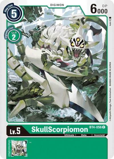 SkullScorpiomon BT4-056 C Great Legend Digimon card