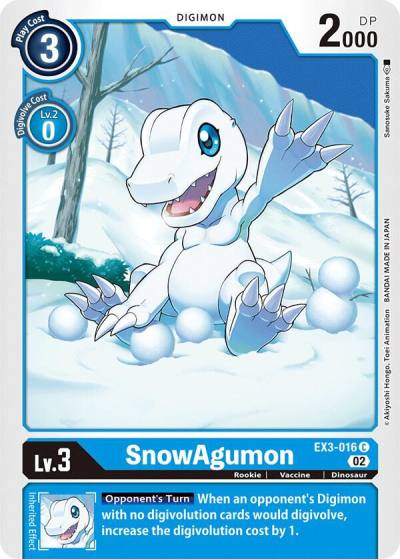 SnowAgumon EX3-016 C Draconic Roar Digimon card