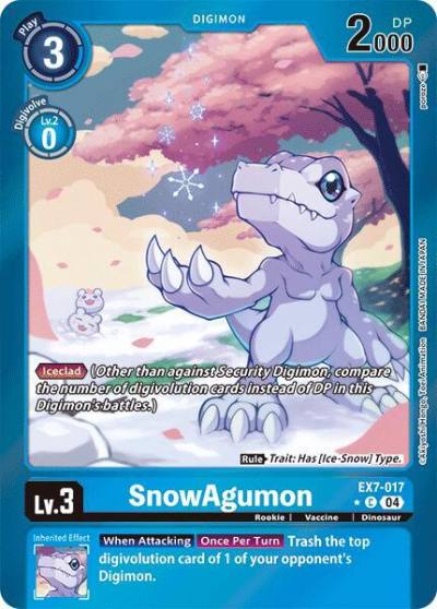 SnowAgumon Foil EX7-017 C Digimon LIBERATOR Digimon card