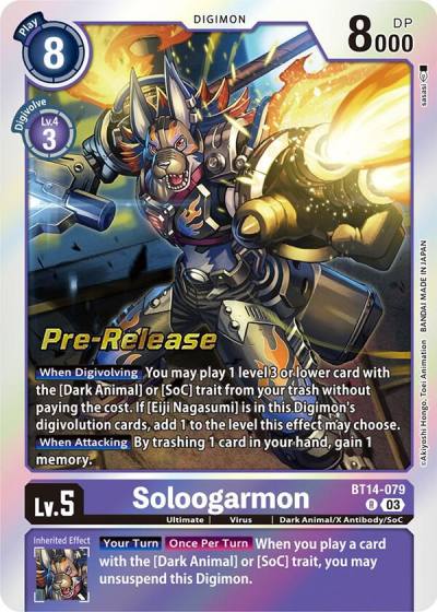 Soloogarmon BT14-079 R Blast Ace Pre-Release Cards Digimon card